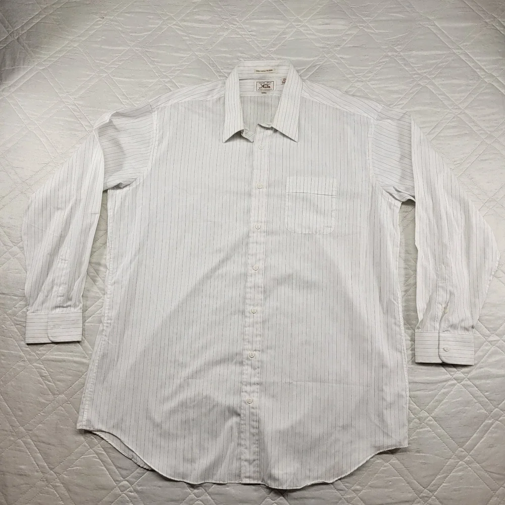 Club Run Shirtmakers pinstripe long sleeve dress shirt size 18/36 3XL
